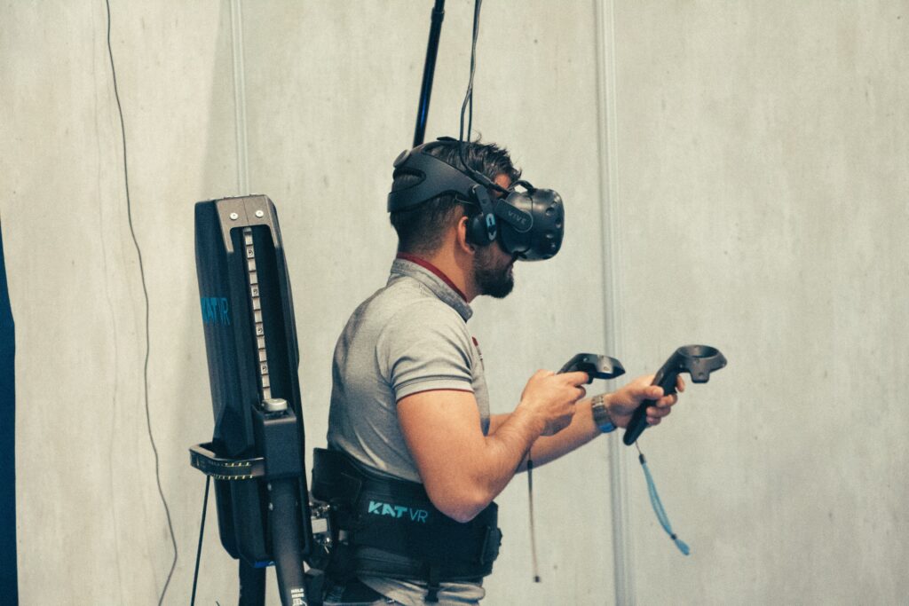 Man using Oculus equipment
