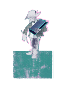 Goblin standing on a book