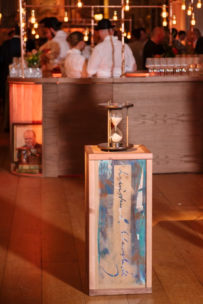 A plinth with an egg timer sat on top.