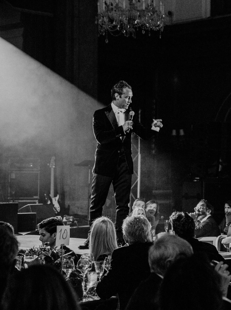 Jude Law presenting on Stage