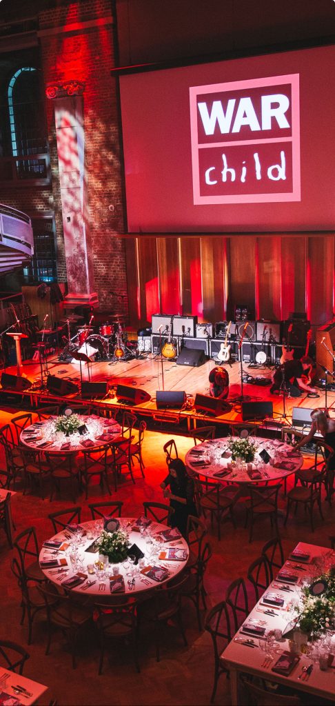 LSO St Lukes setup for an event for War Child