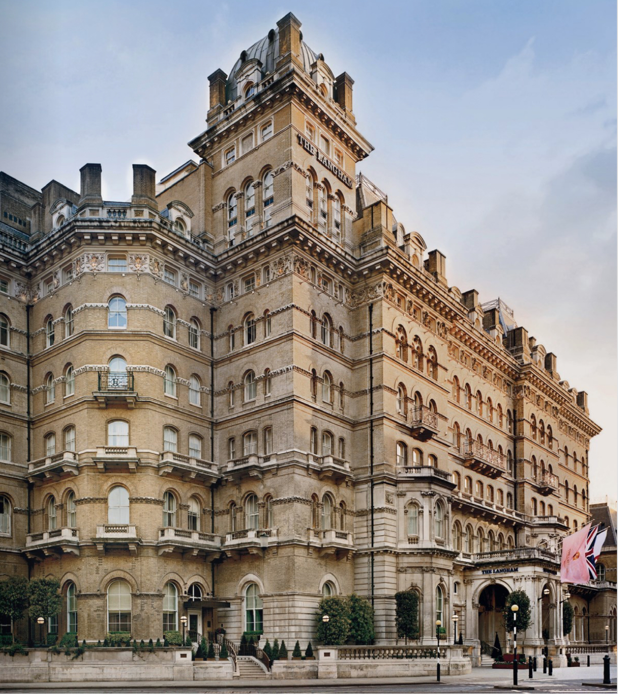 The facade of The Langham, London.