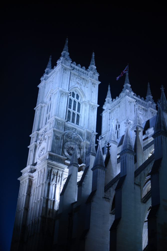Westminster Abbey at night
