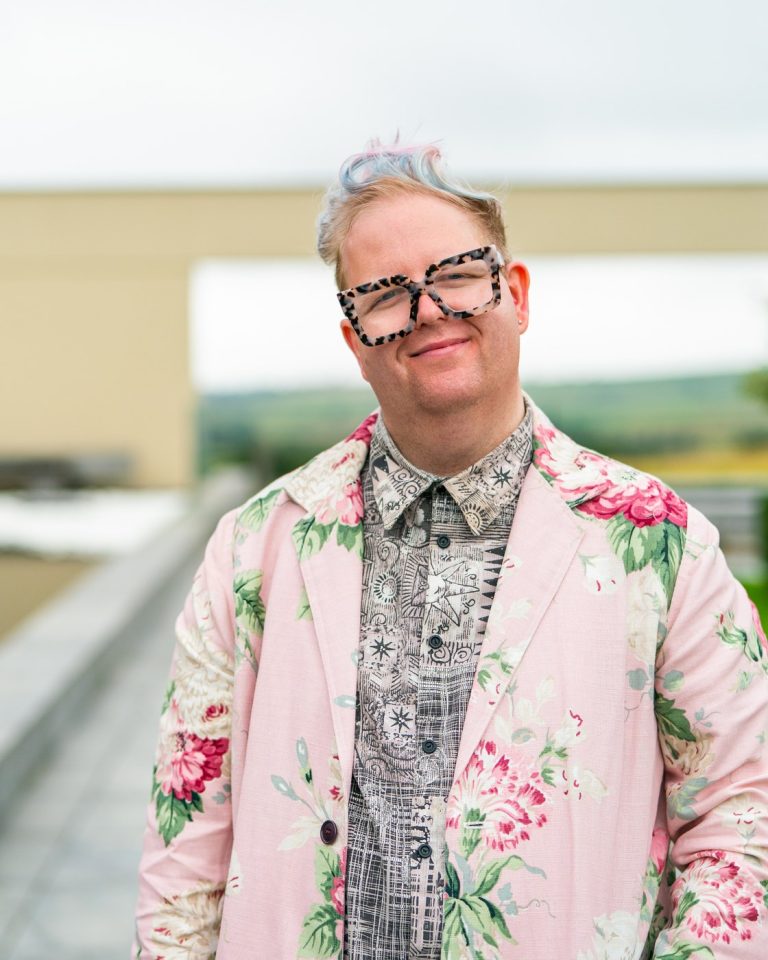 A colourful portrait of Christopher Mills, founder of The Events Mill