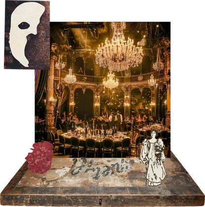 Pieces of the The Phantom of The Opera world, drawn in our studio.